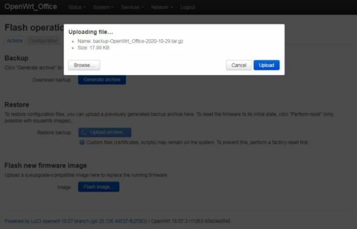 OpenWrt系统设定（3）- 系统设定备份及固件升级-3