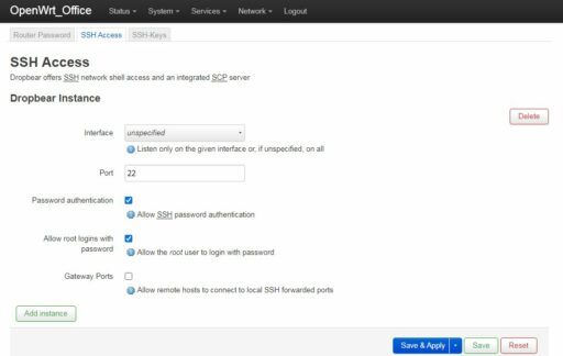 OpenWrt系统设定（2）- SSH服务设定-1