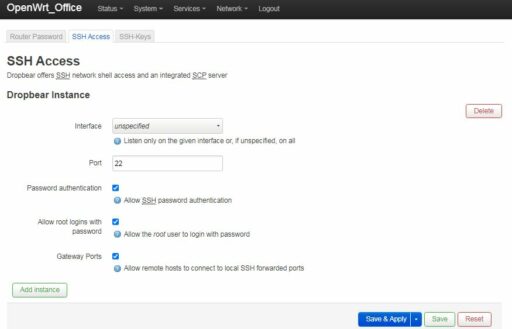 OpenWrt系统设定（2）- SSH服务设定-3